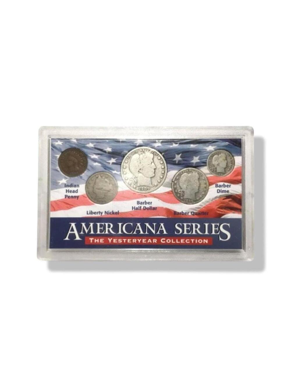 Americana series Barber Coin Set Yesteryear Collection -90% Silver Coinage -Rare